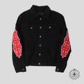 Chrome Hearts Floral Patch Denim Jacket in Black lamb leather cotton men's XS