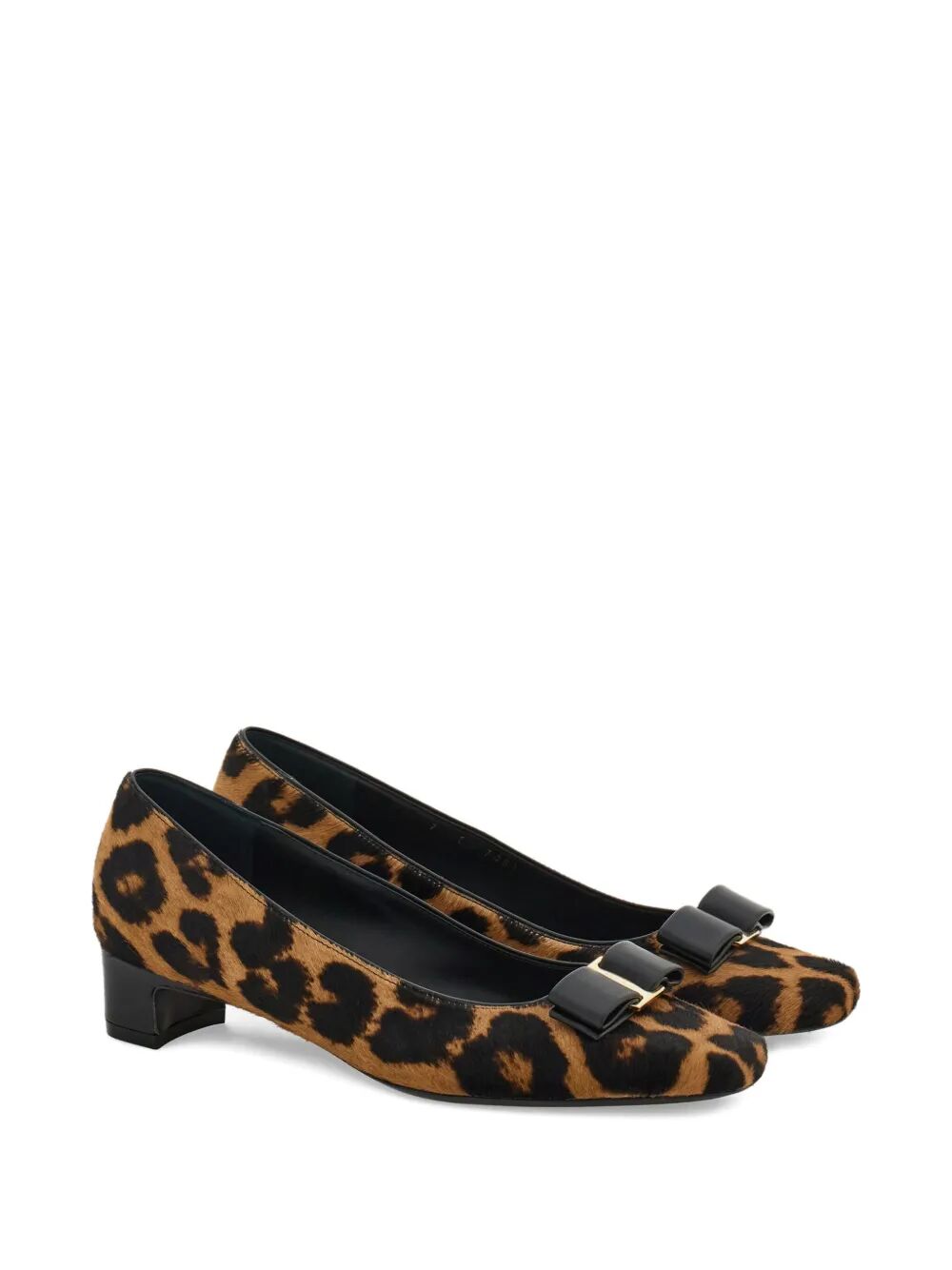 Ferragamo ladies Horsehair Printed Pirri Pony Décolleté leopard heels shoes