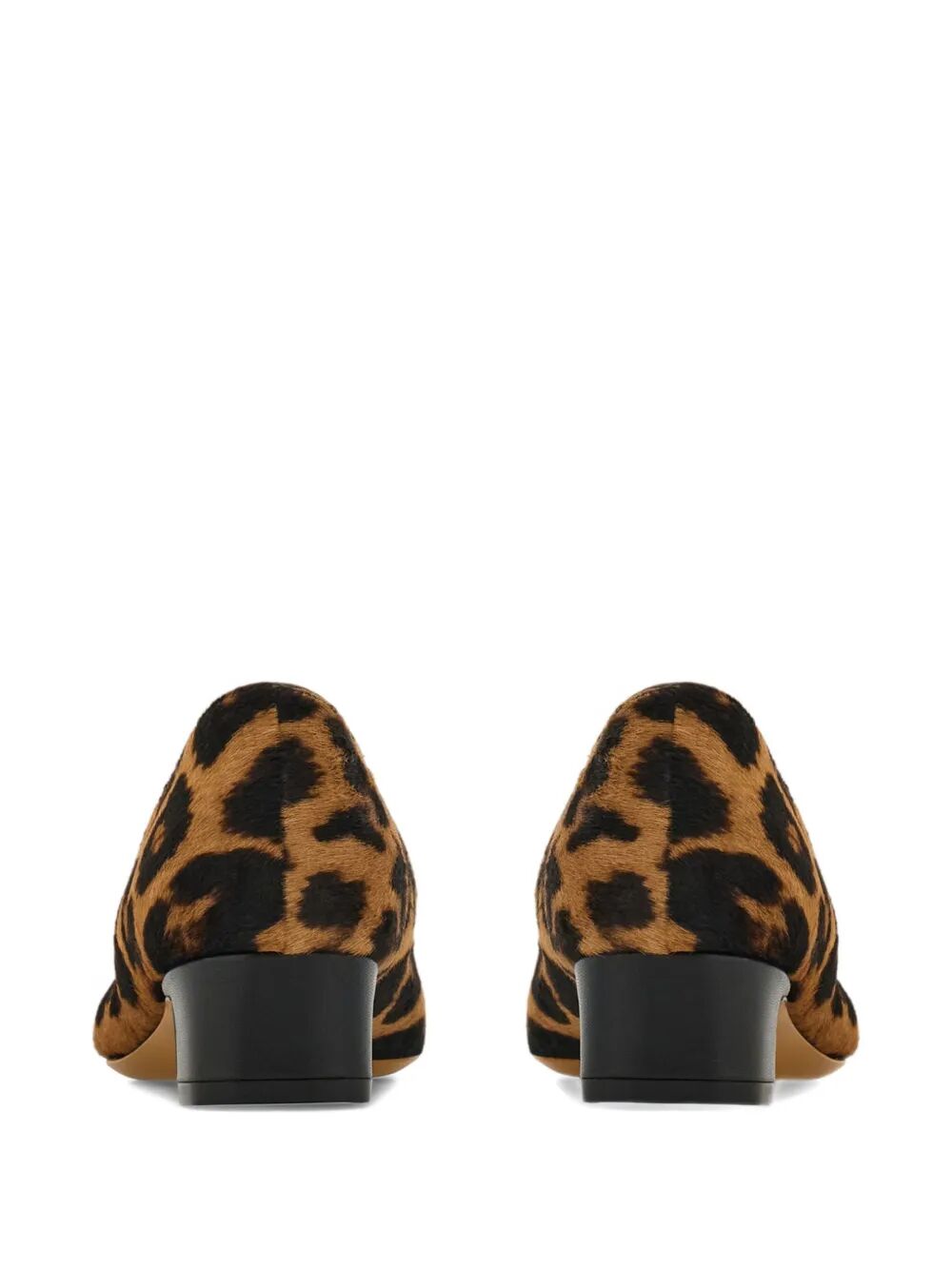 Ferragamo ladies Horsehair Printed Pirri Pony Décolleté leopard heels shoes