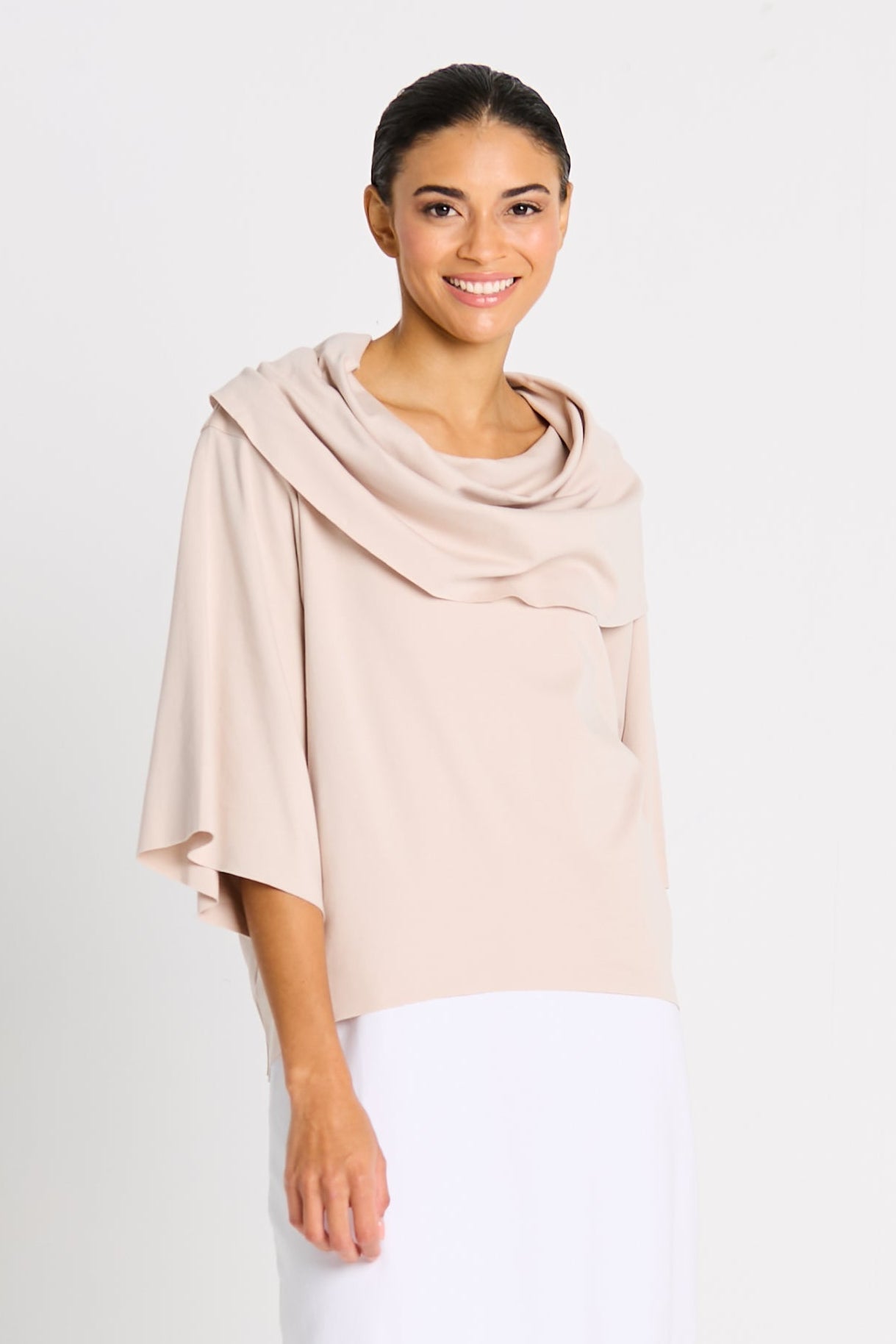 Pima Cotton Jackie O Top - Putty ladies Kimono style shirt tunic PLANET by Lauren G