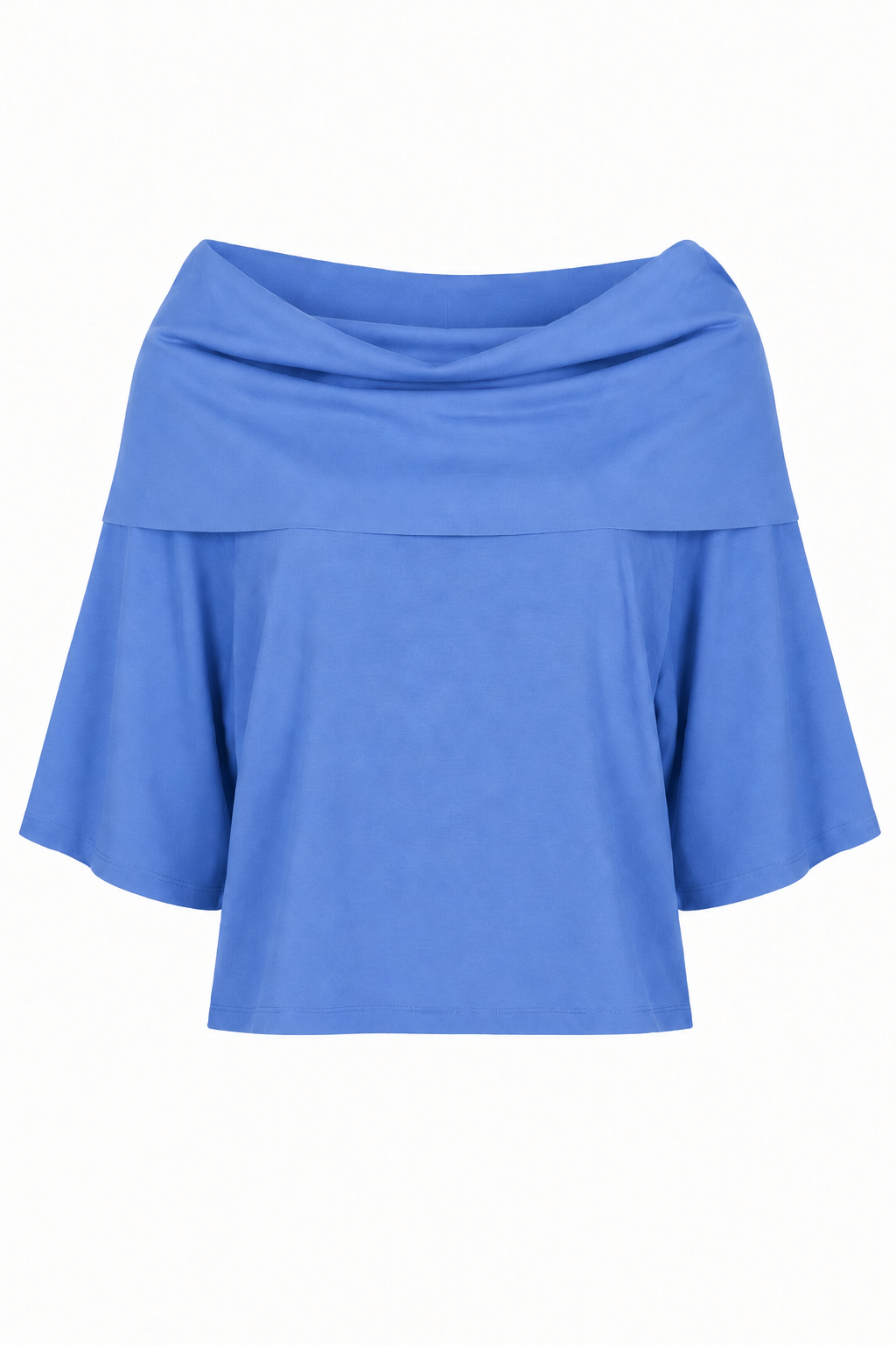 Pima Cotton Jackie O Top - Cornflower blue ladies PLANET by Lauren G soft cowl neck