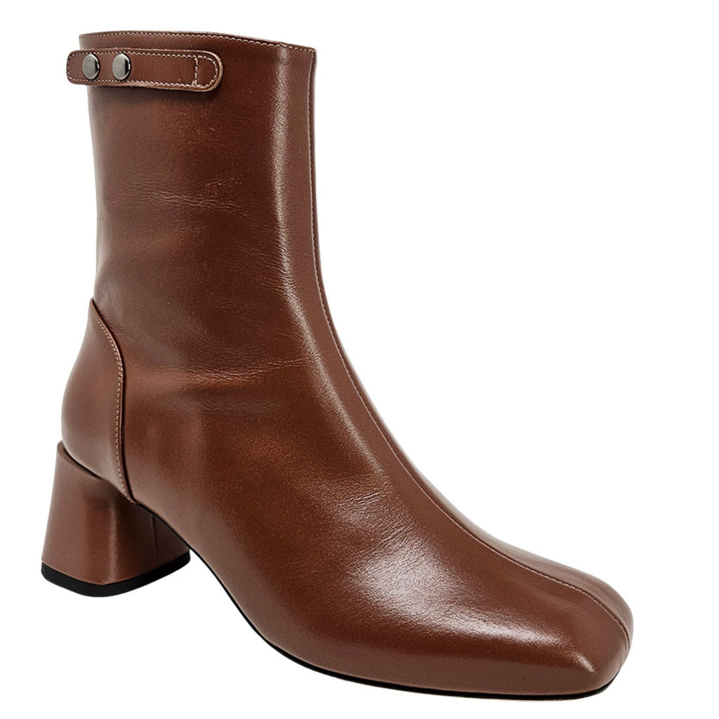 The Keli Chocolate Ankle Boot leather ladies Madison Maison