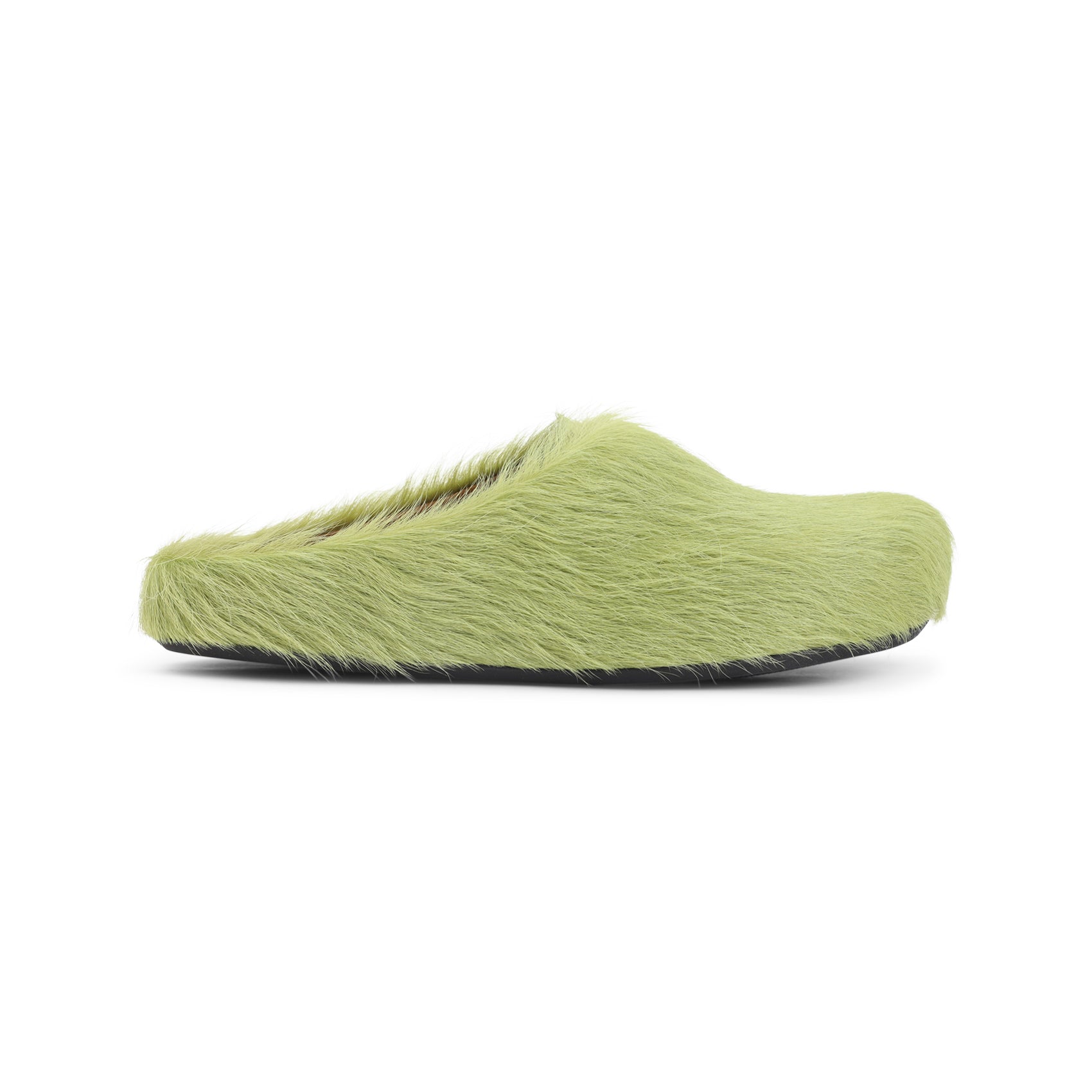 Marni Fussbett Sabot Men's calf hair shoes mules slides lime