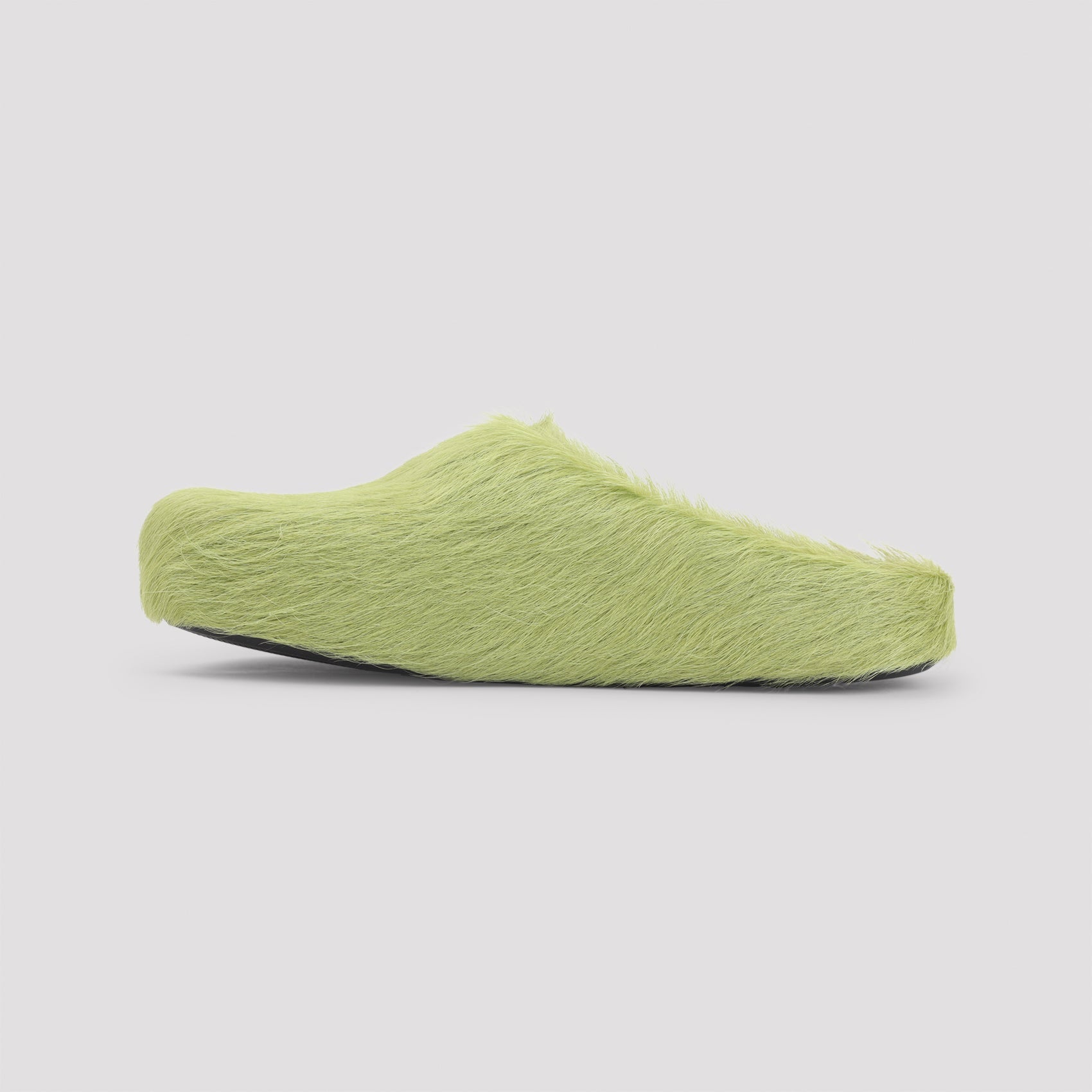 Marni Fussbett Sabot Men's calf hair shoes mules slides lime