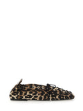 Ganni ladies Ballerina Lace-Up leopard cheetah shoes flats slippers animal