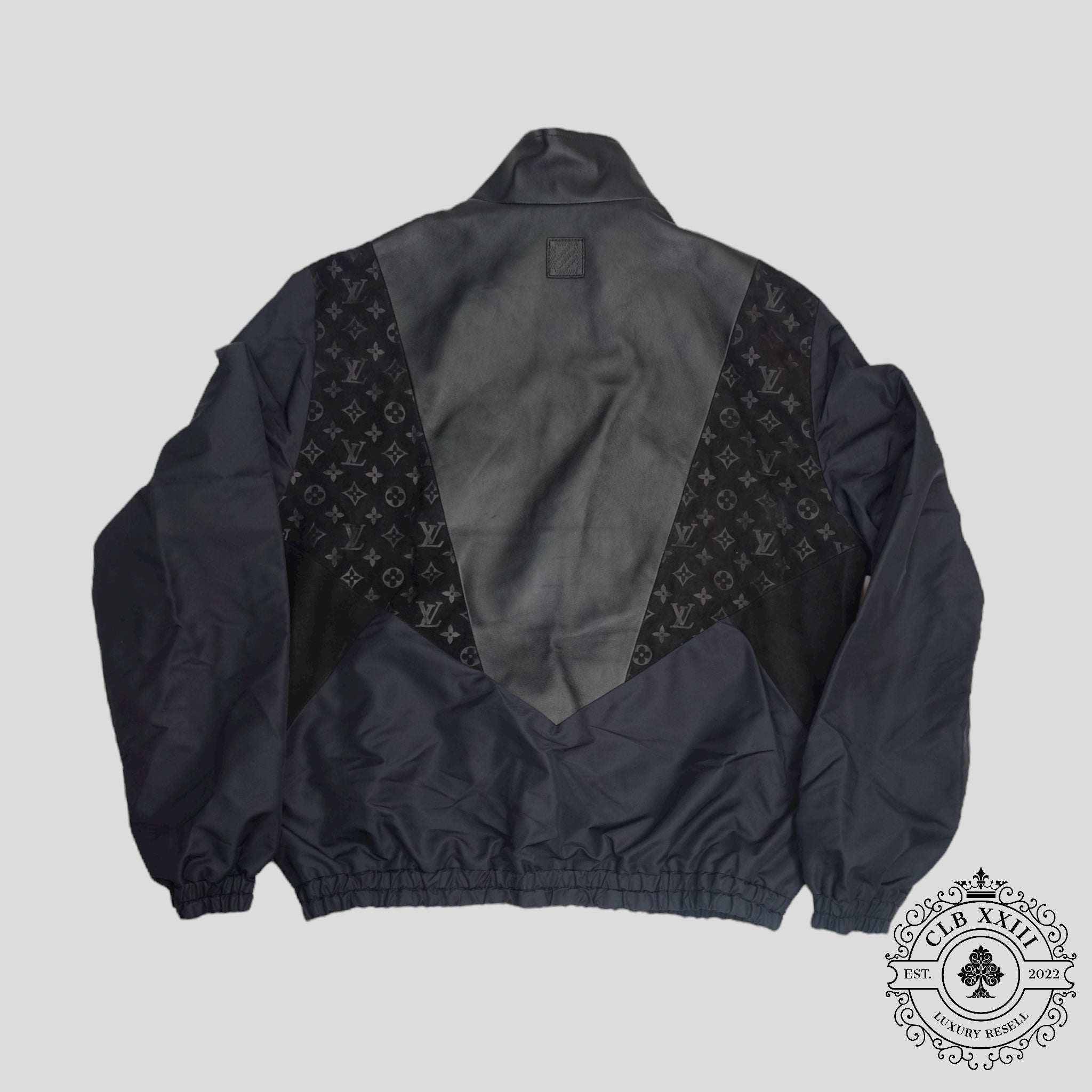 Louis Vuitton Mix Leather Track Top in Black jacket men's unisex 52