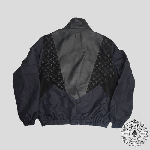 Louis Vuitton Mix Leather Track Top in Black jacket men's unisex 52