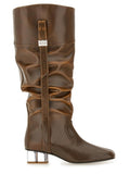 Ganni ladies Slouchy Boots "Butterfly" brown heels