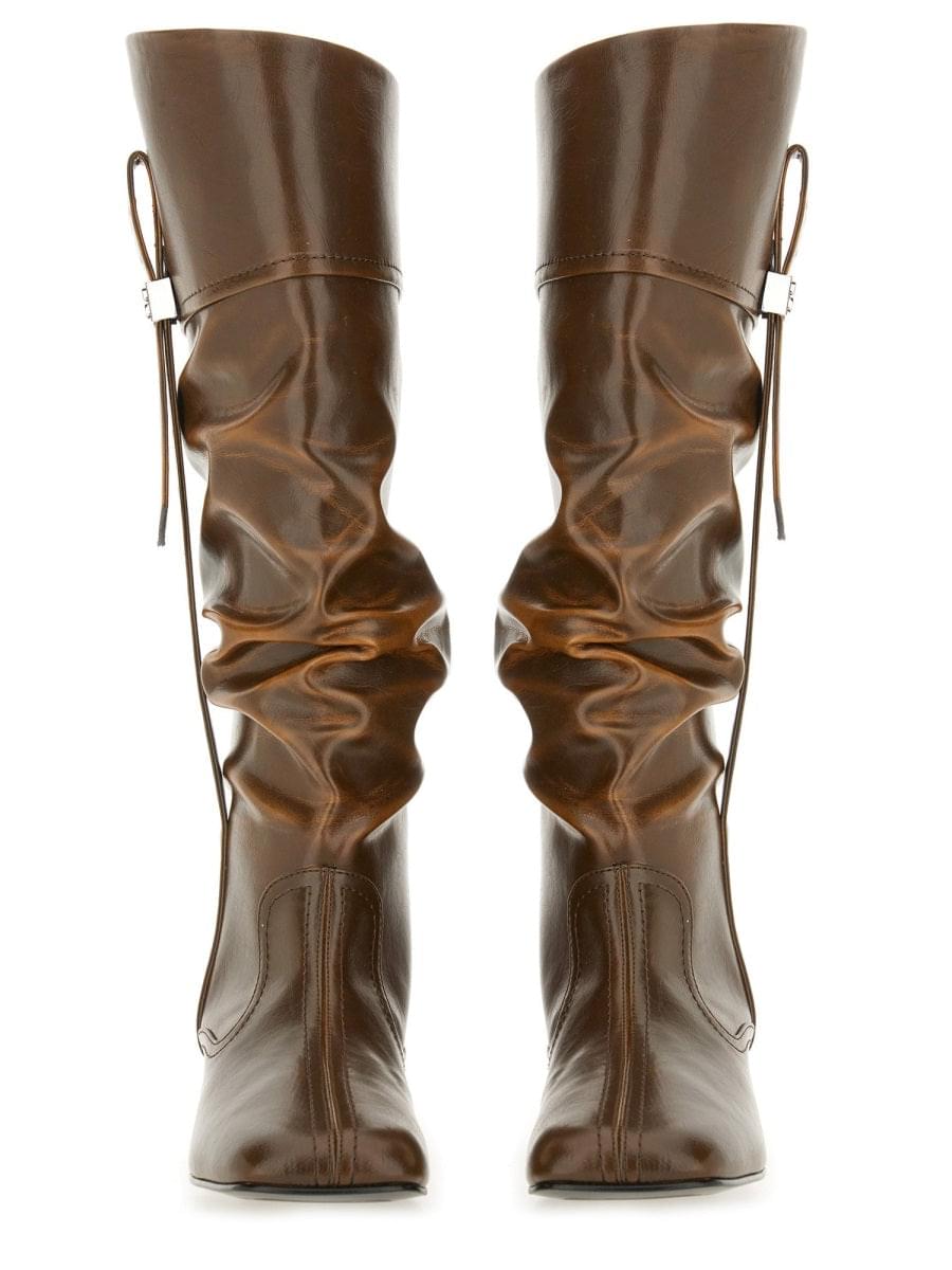 Ganni ladies Slouchy Boots "Butterfly" brown heels