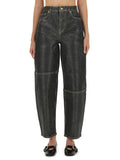 Ganni ladies "Stary" Jeans In black Sparkling Foil 25