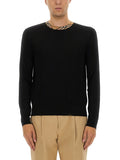 Burberry Men's Wool Jersey sweater plaid trim