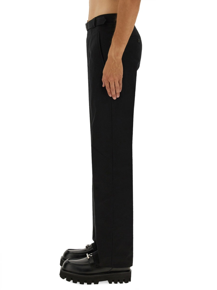 Alexander Mcqueen Men's Pants With "T-Bar" Belt black slacks trousers