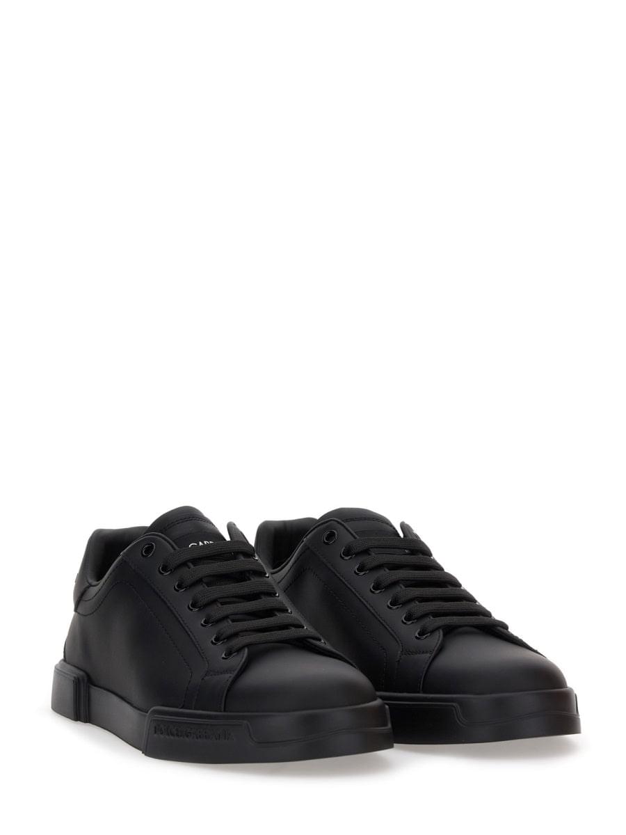 Dolce & Gabbana Men's "Portofino" Sneakers shoes Black leather