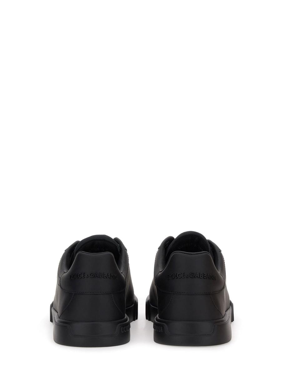 Dolce & Gabbana Men's "Portofino" Sneakers shoes Black leather
