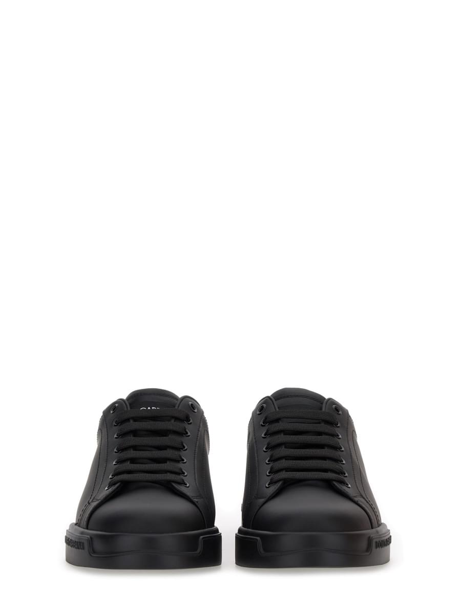 Dolce & Gabbana Men's "Portofino" Sneakers shoes Black leather
