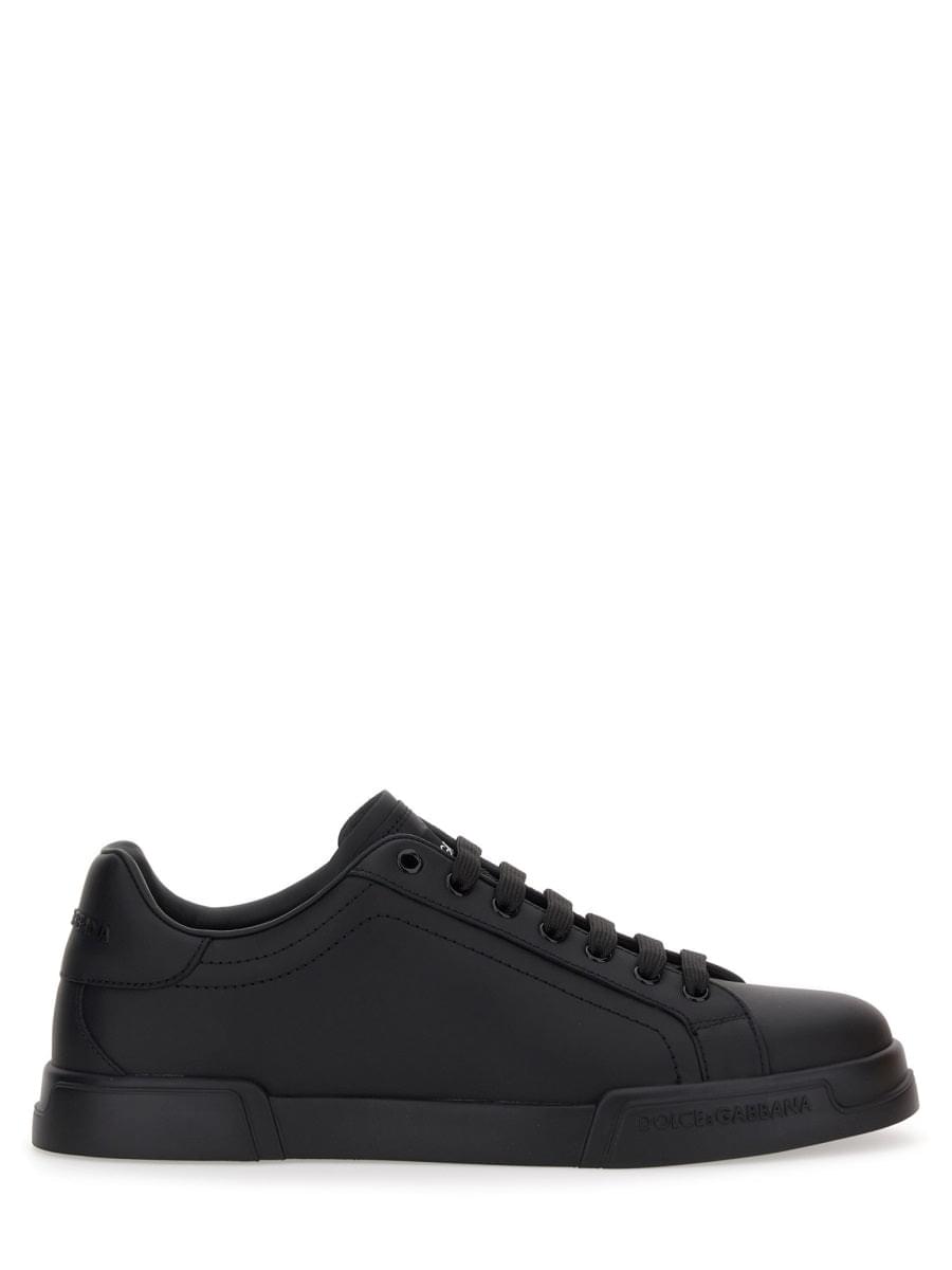 Dolce & Gabbana Men's "Portofino" Sneakers shoes Black leather