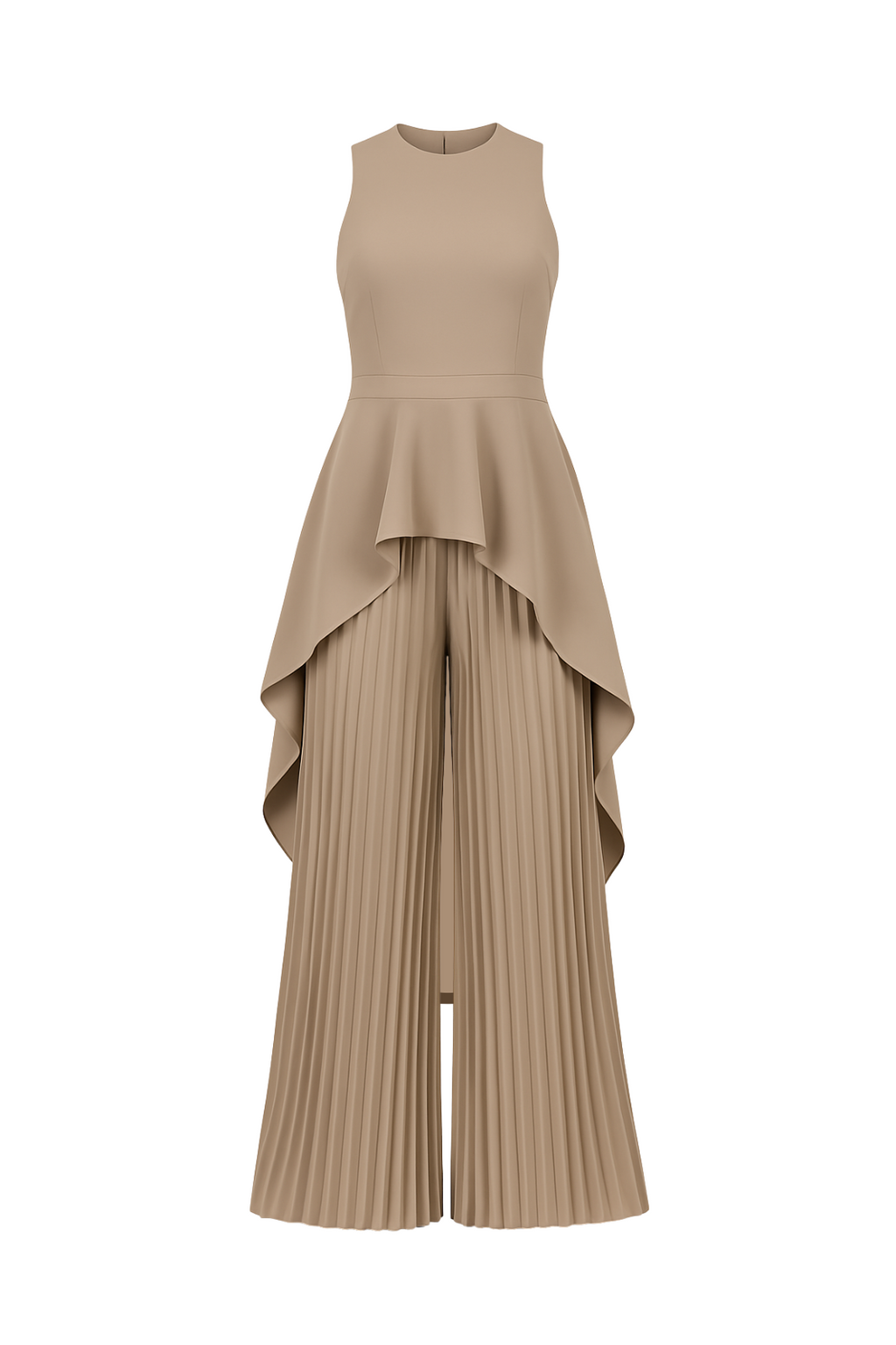 LUXE ALLURE Escape to Milan Taupe Pleated Pants Set