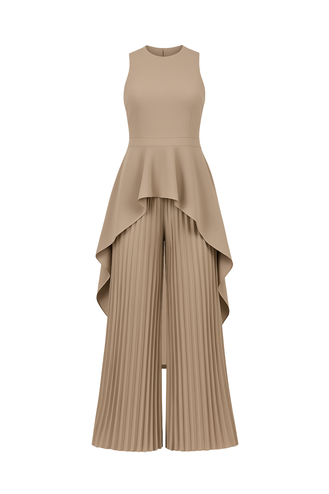 LUXE ALLURE Escape to Milan Taupe Pleated Pants Set