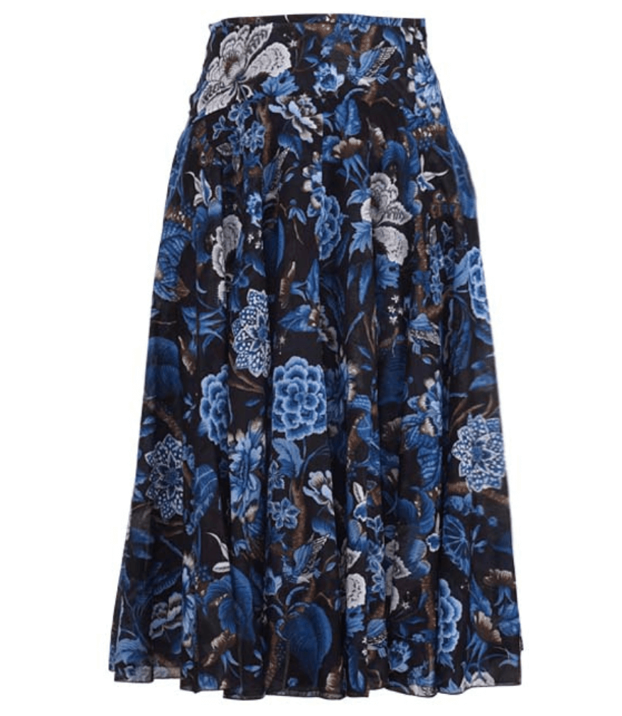 Aster Skirt W/ Yoke Black Blue Midi Madison Maison Beverly Hills