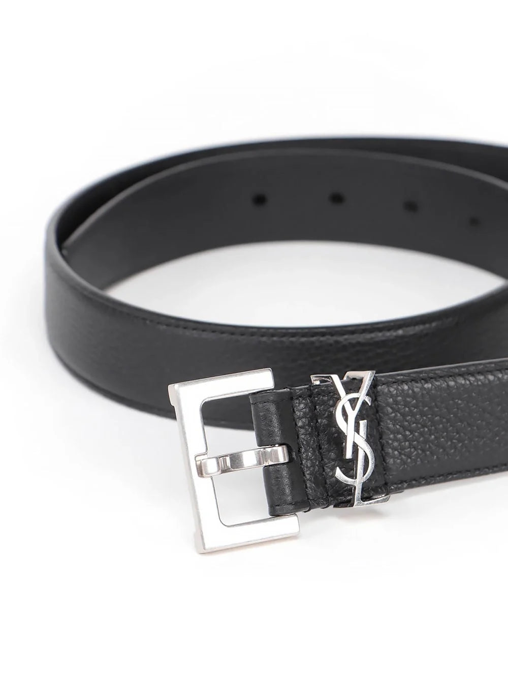 Yves Saint Laurent Men's `Cassandre` Belt black YSL leather