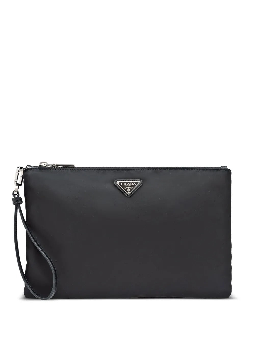 Prada Men's Re-Nylon And Saffiano Leather Pouch case zip bag unisex