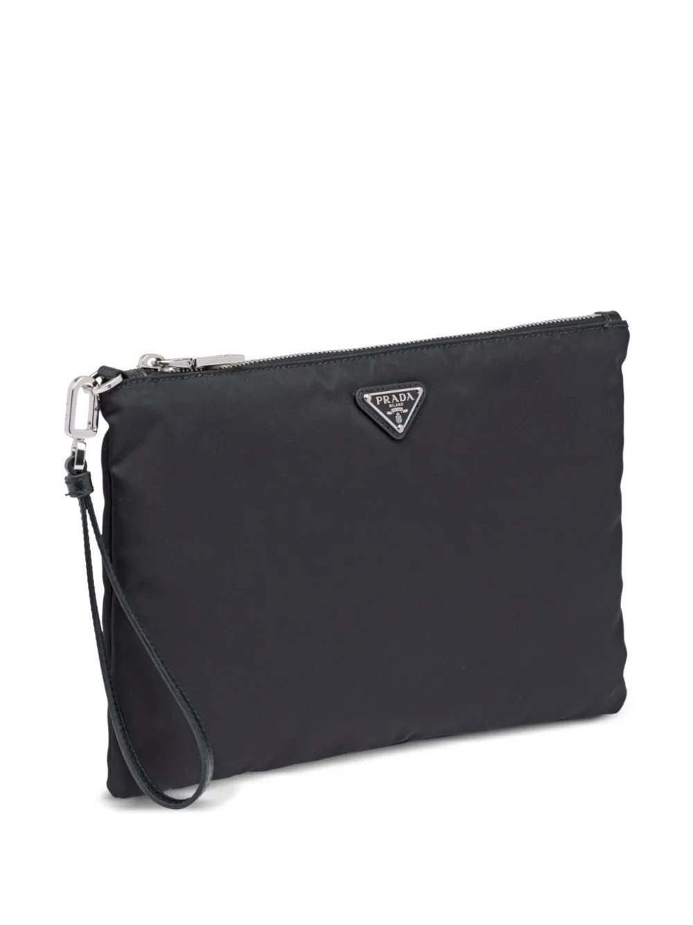 Prada Men's Re-Nylon And Saffiano Leather Pouch case zip bag unisex