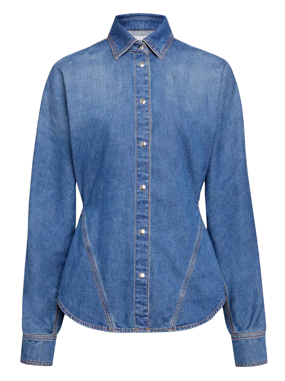Alaia ladies Round hem Denim Shirt Top Blouse