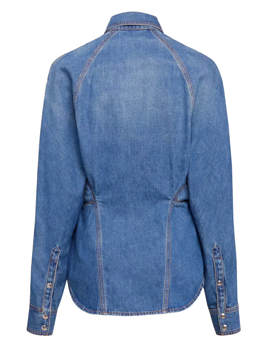Alaia ladies Round hem Denim Shirt Top Blouse