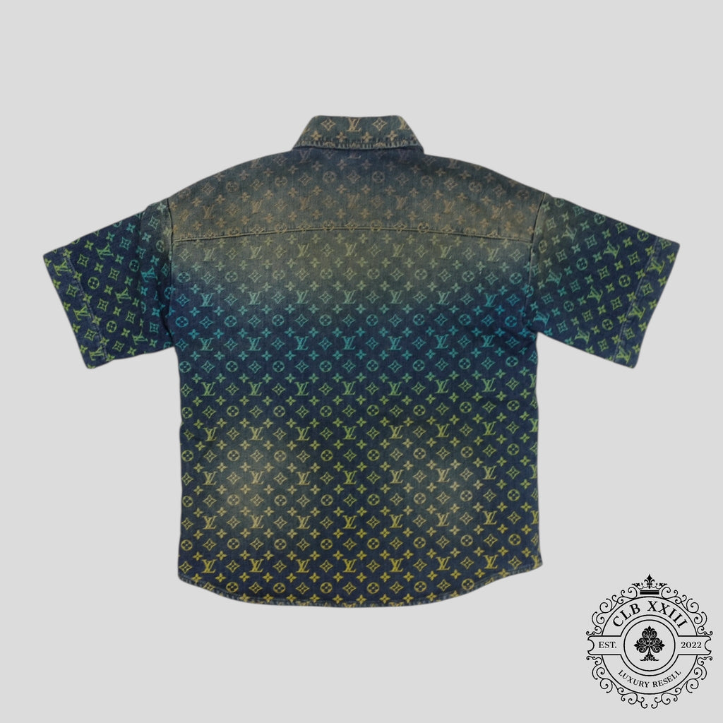 Louis Vuitton Rainbow Monogram Denim Shirt in Blue men's Large