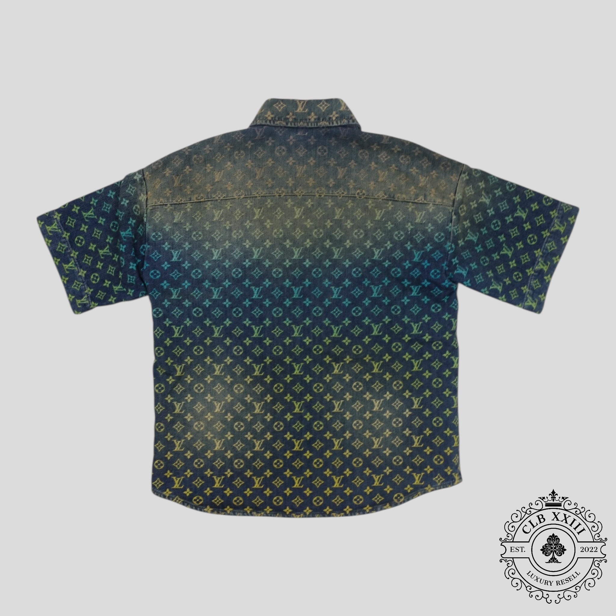 Louis Vuitton Rainbow Monogram Denim Shirt in Blue men's Large