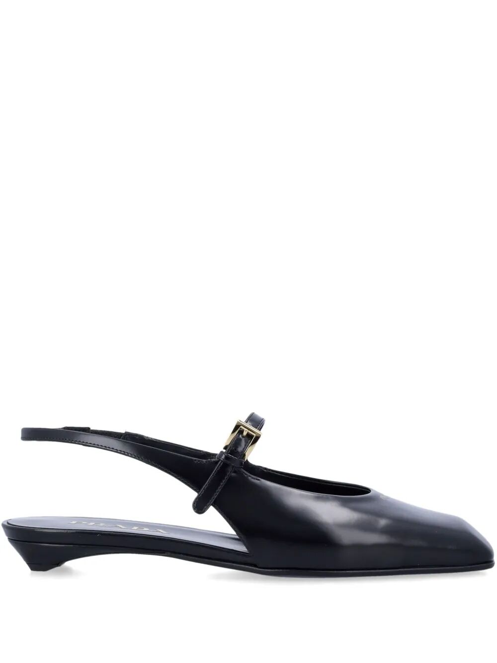 Prada ladies Leather Slingback Ballerinas shoes black