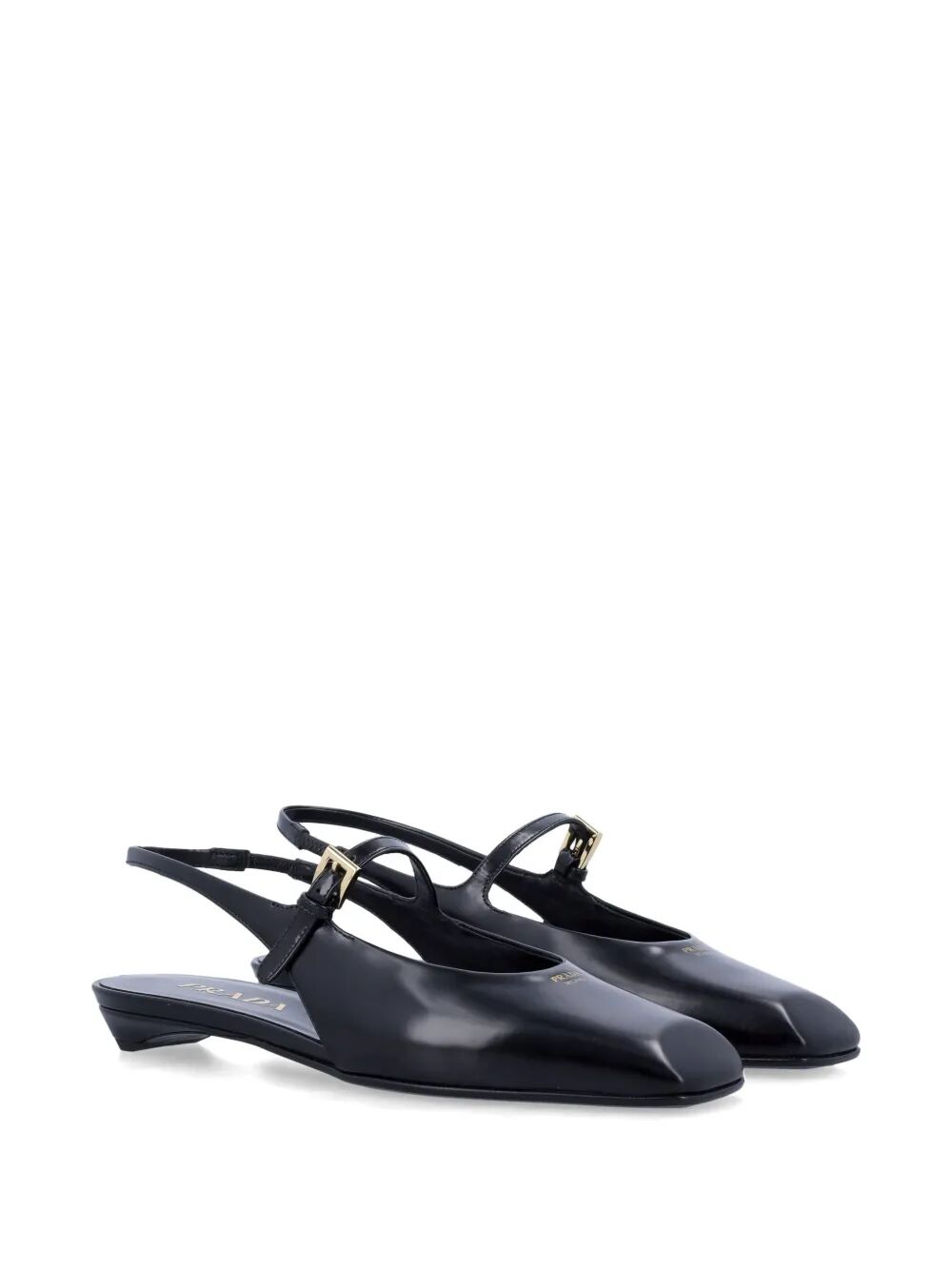 Prada ladies Leather Slingback Ballerinas shoes black
