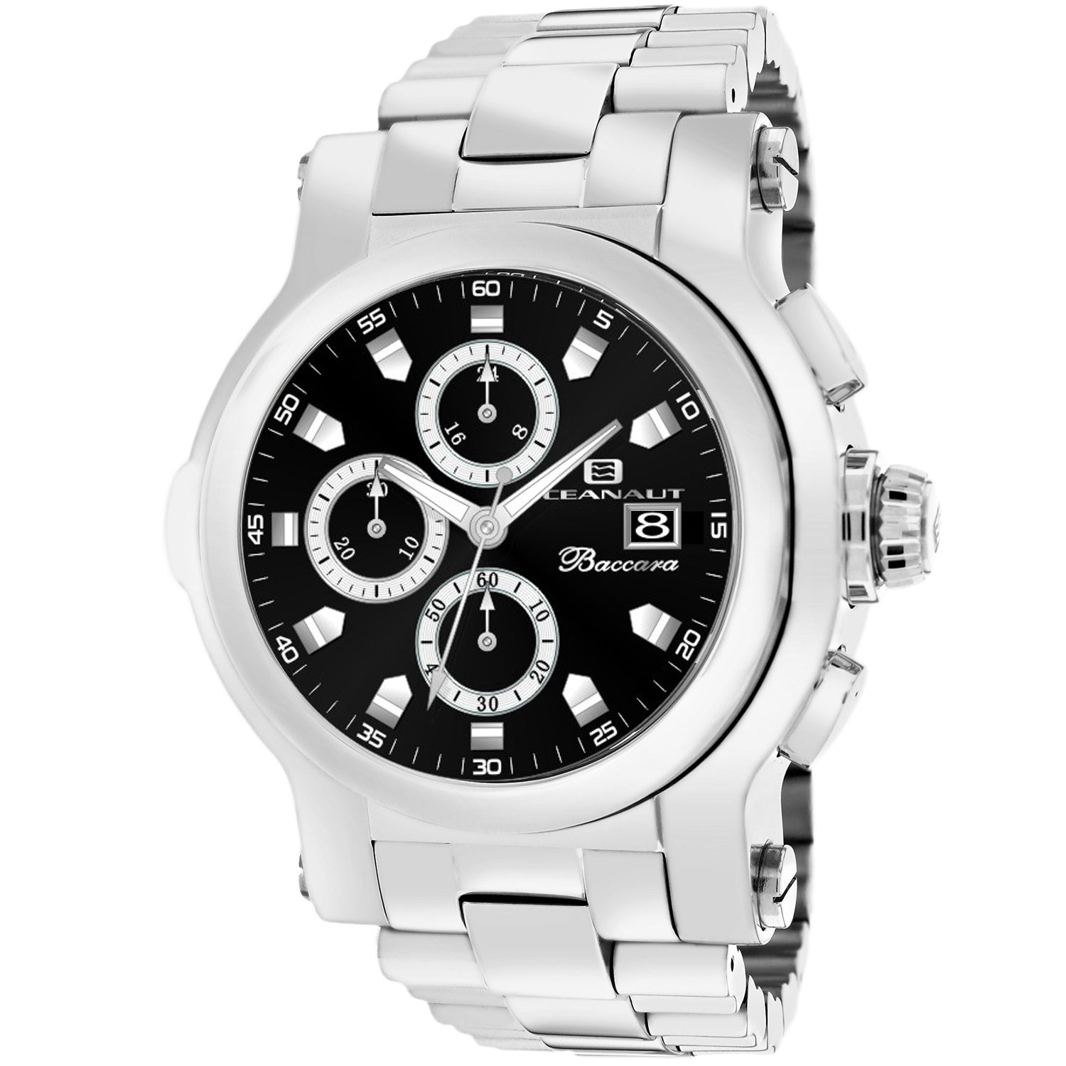 Oceanaut Men's Baccara XL watch silver black water resistant