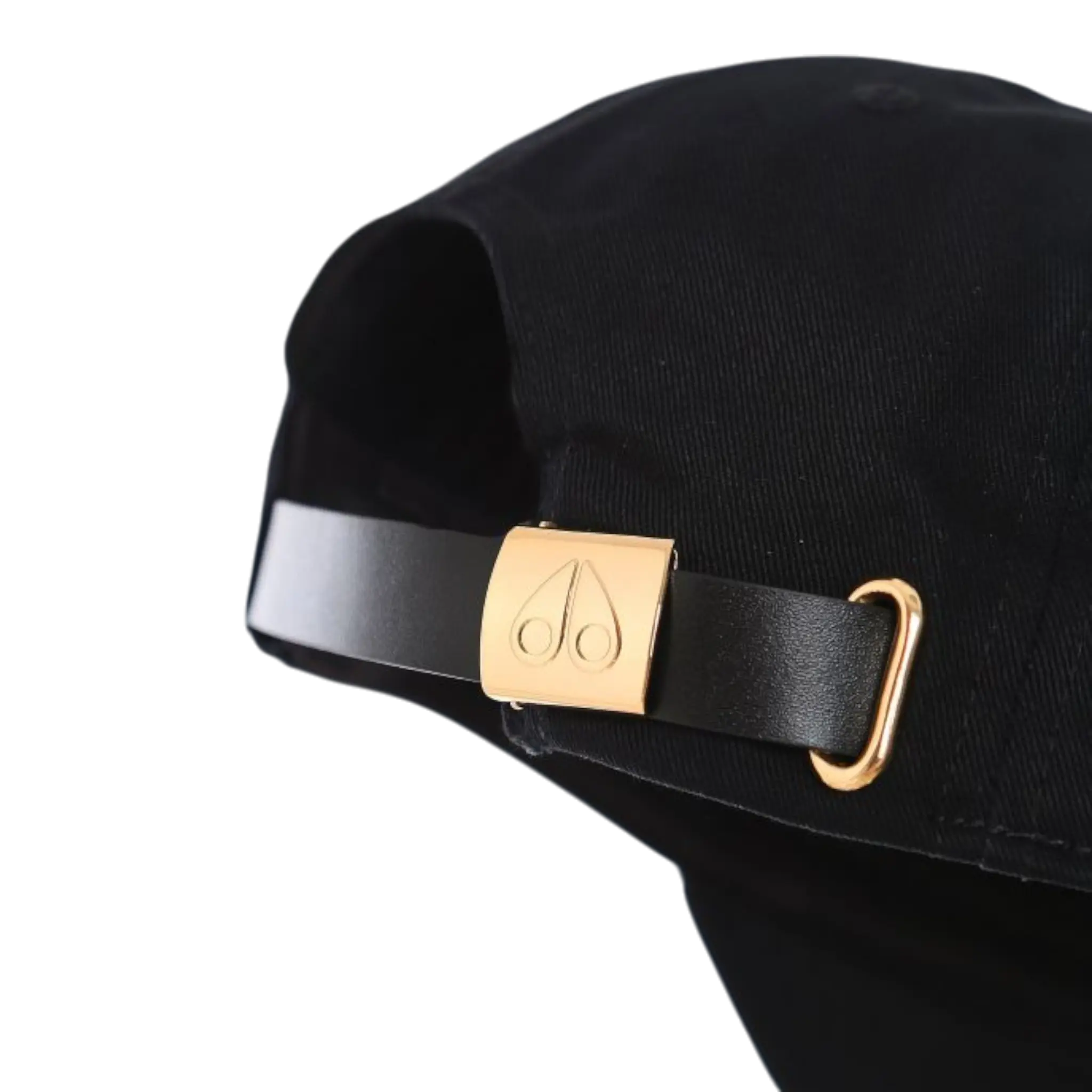 MOOSE KNUCKLES LOGO ICON MEN's Adjustable Strapback Hat BLACK/GOLD high-end