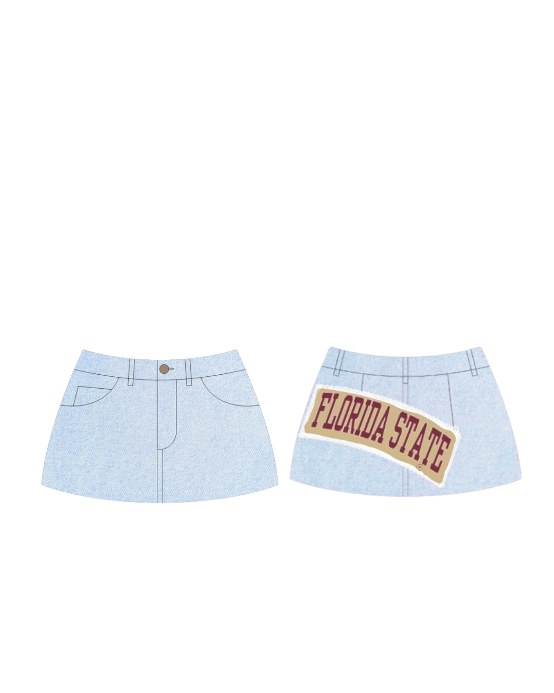 Florida State Seminoles Blue Jean Vintage Denim Mini Skirt Ladies FSU