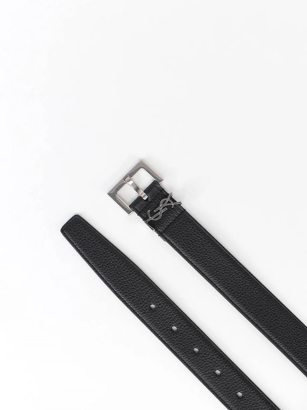 Yves Saint Laurent Men's `Cassandre` Belt black YSL leather