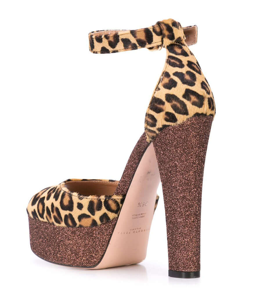 Leopard Venezia Platform Heel Shoe Pony Hair Madison Maison