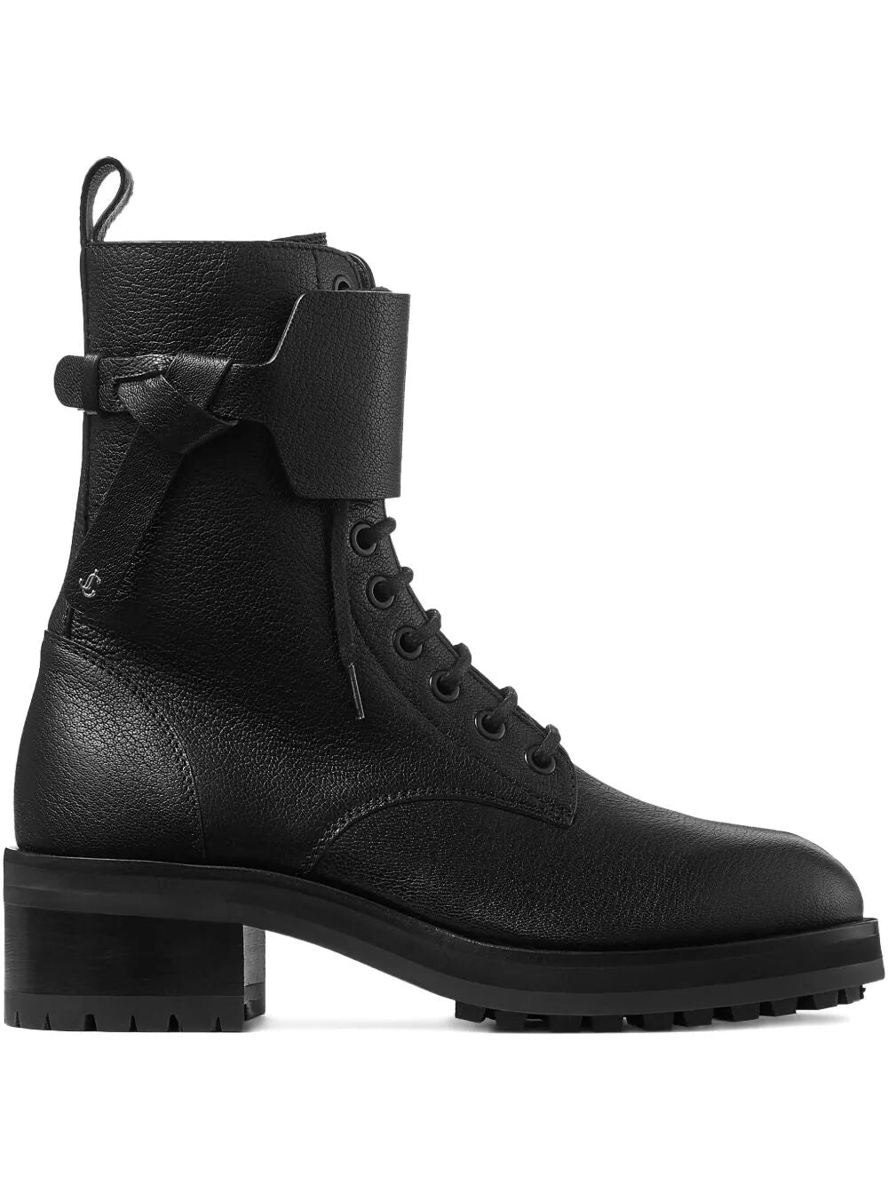Jimmy Choo ladies Rosabel Leather Lace-Up Combat Boots black Motorcycle