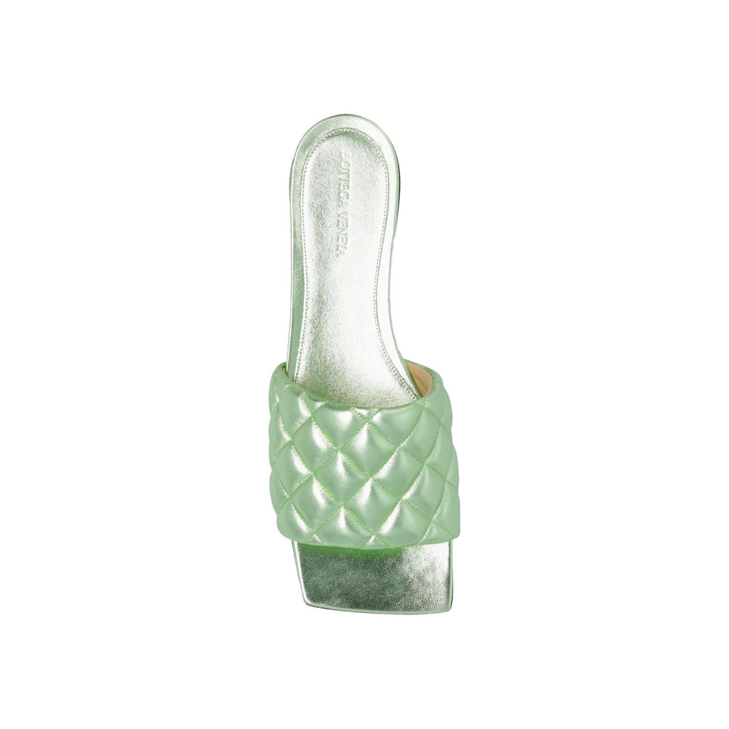 Bottega Veneta Padded Sandals ladies seafoam green pearl leather slides flats