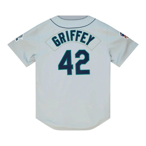Mitchell & Ness Authentic Seattle Mariners 1997 Ken Griffey Jr. Men Baseball Jersey Grey