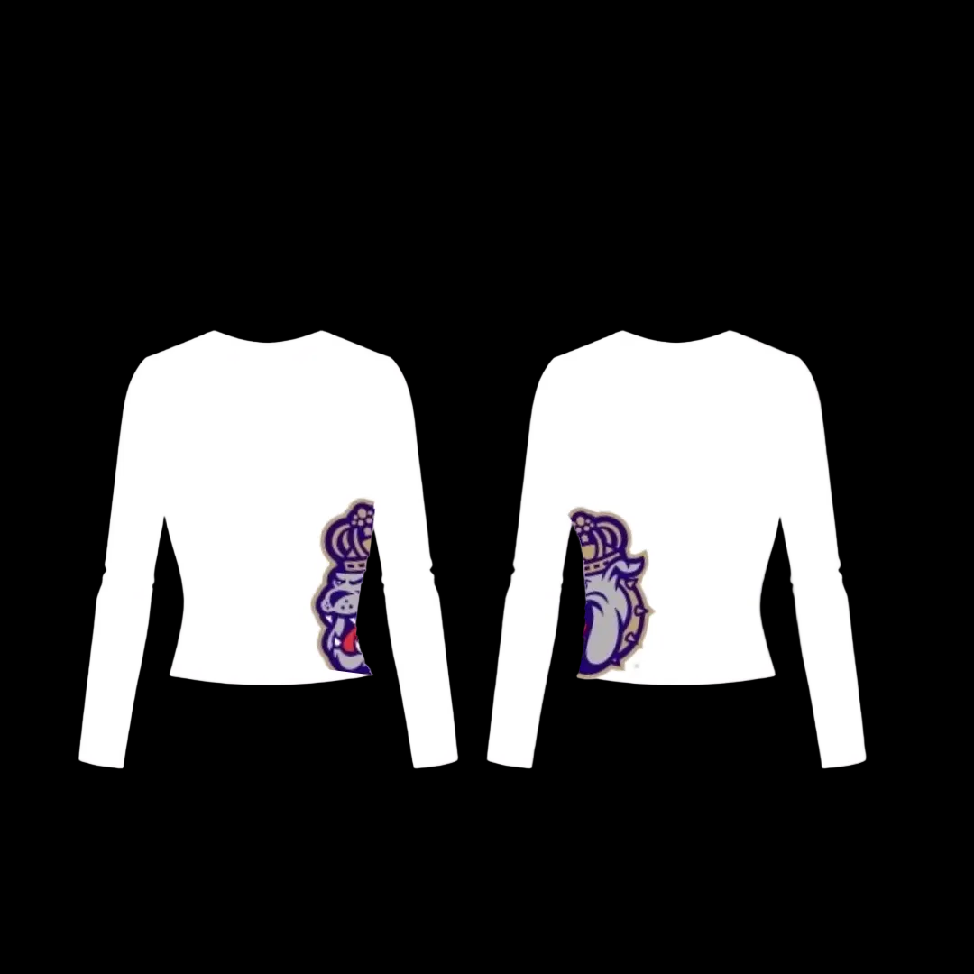 James Madison Dukes Logo Long sleeve top shirt ladies white basketball