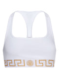 Versace ladies Greca Border Scoop Bralette sports bra top white