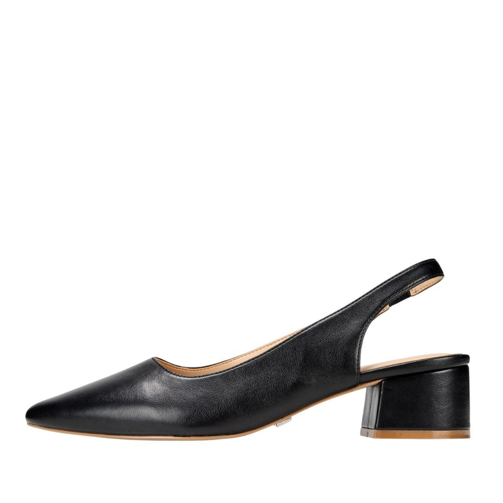Evie Slingback Black shoes heels low extended sizes 9-13 Vaila