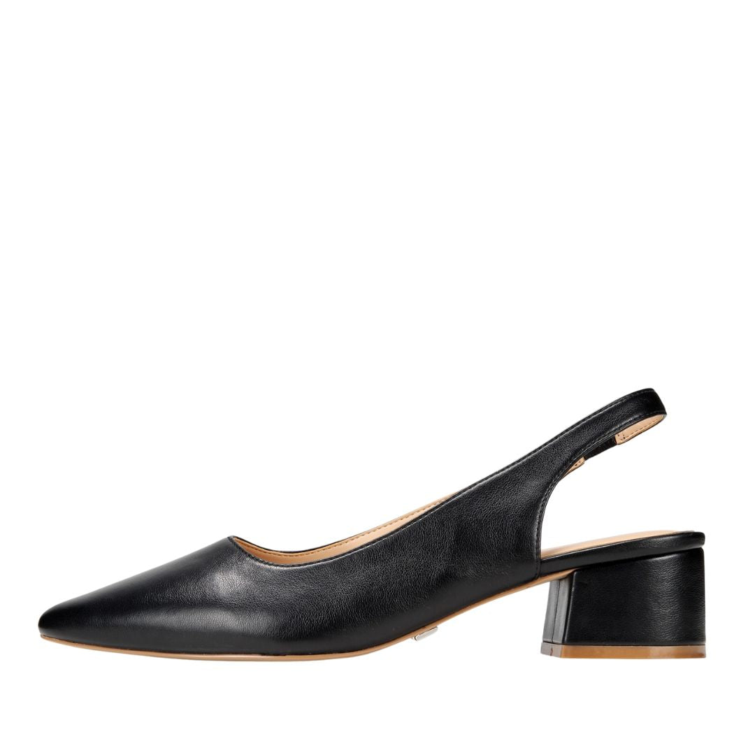 Evie Slingback Black shoes heels low extended sizes 9-13 Vaila