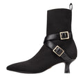 Alma Booties Black extended sizes plus 9-14kitten heel boots