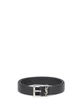Yves Saint Laurent Men's `Cassandre` Belt black YSL leather