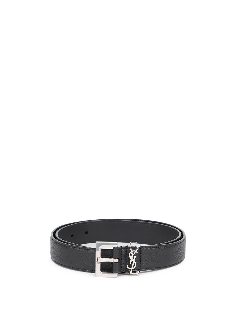 Yves Saint Laurent Men's `Cassandre` Belt black YSL leather
