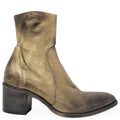 Antique Gold Leather Ankle Boot booties short metallic Madison Maison