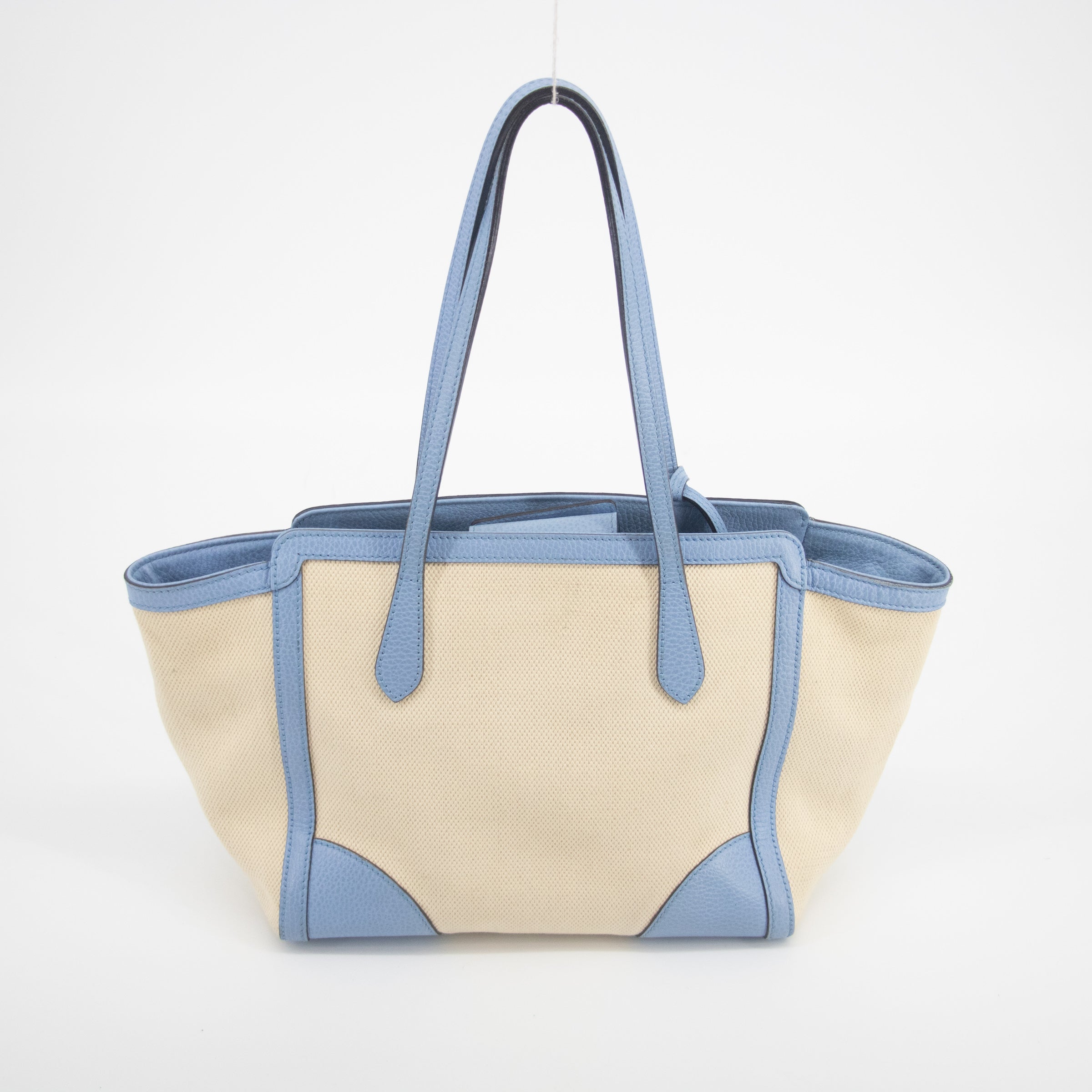 Gucci Beige x Brown Canvas Swing Tote - #1837 Handbag Purse Tote