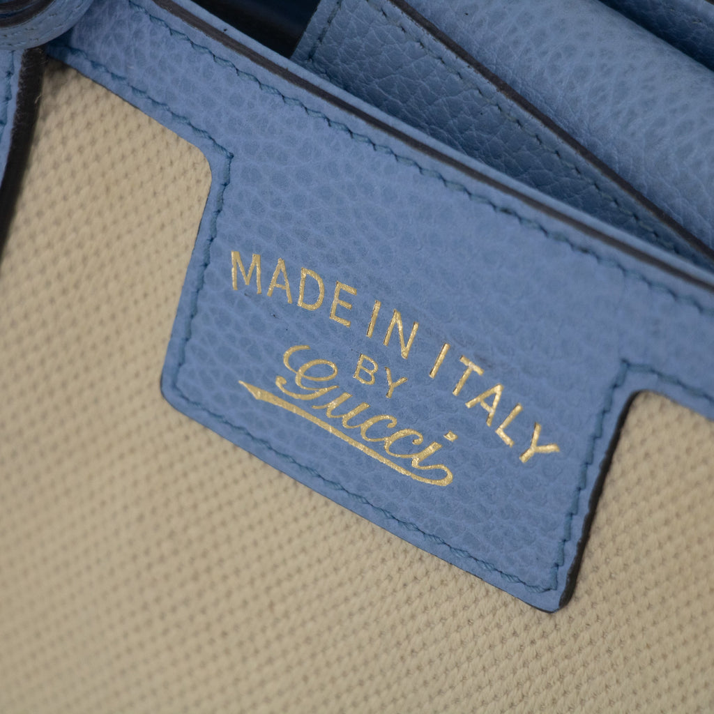 Gucci Beige x Brown Canvas Swing Tote - #1837 Handbag Purse Tote